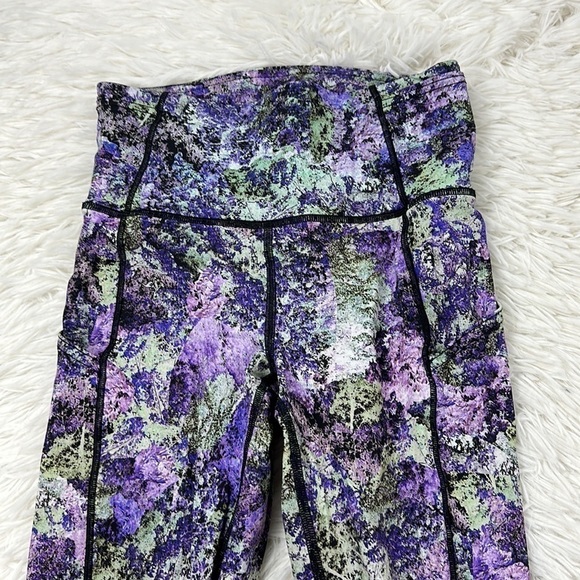 Lululemon Fast & Free 7/8 Tight II *Nulux 25" Vivid Vision Multi Black - Picture 2 of 7